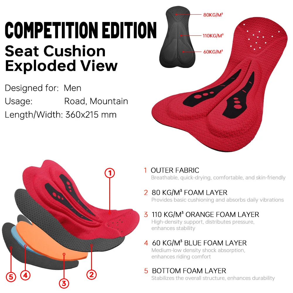 X-TIGER Cycling Bib Shorts Men Professional Mountain Road Bike Shorts Designed for 7 Hour Long Distance Rides Cycling Clothing Oasis Select