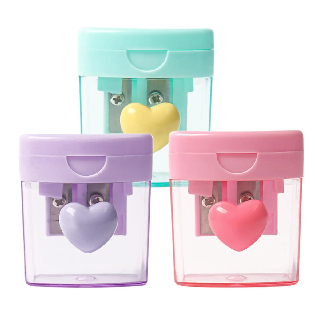 Pencil Sharpener for Kids Handheld Double Hole Colored Accessories Eyeliner Pencil Sharpener for Kids Classroom Art Creation Oasis Select