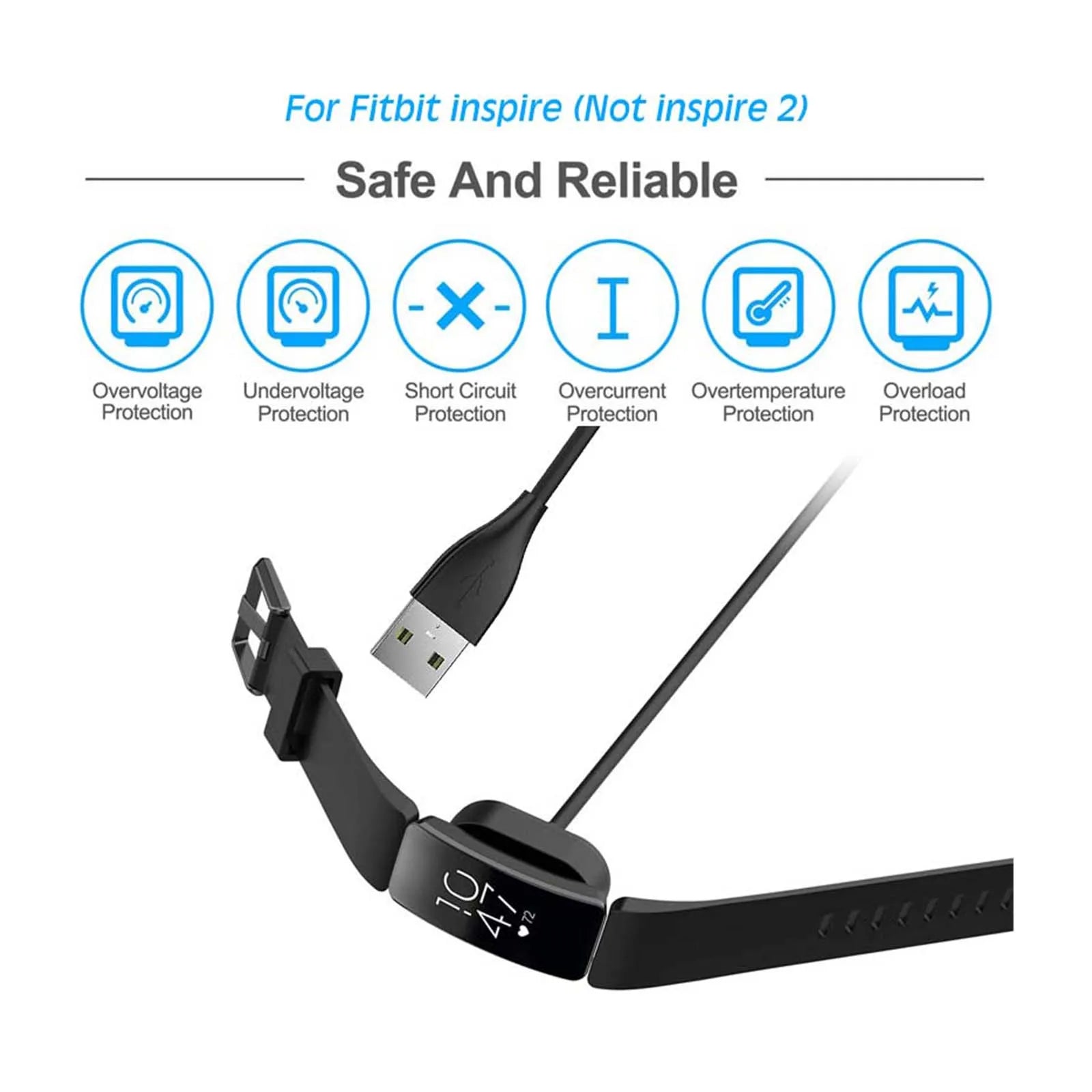 Fitbit Inspire HR, Inspire & Ace 2 Replacement USB Charger Cable Smartwatch Charger Cable Oasis Select