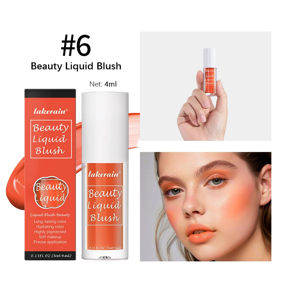 Beauty Liquid Blush Lipstick Blush Eyes Cheek Blusher Waterproof Mositure Face Contour Shadow Liquid Lip Gloss Plump Makeup Oasis Select Color 6