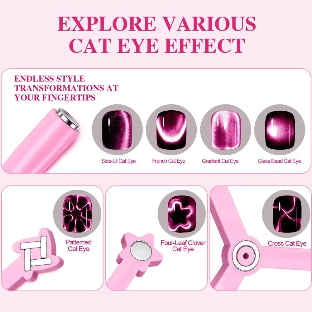 4-in-1 Cat Eye Magnet Nail Art Tool | Multi-Style Magnetic Stick Nail Art Magnet Tool Oasis Select