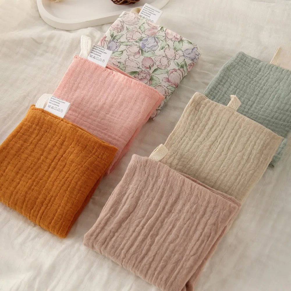New 4-Layer Pure Cotton Baby Cotton Washcloth Soft Absorbent Square Towels Baby Towels Gauze Cotton Newborn Burp Cloth Oasis Select