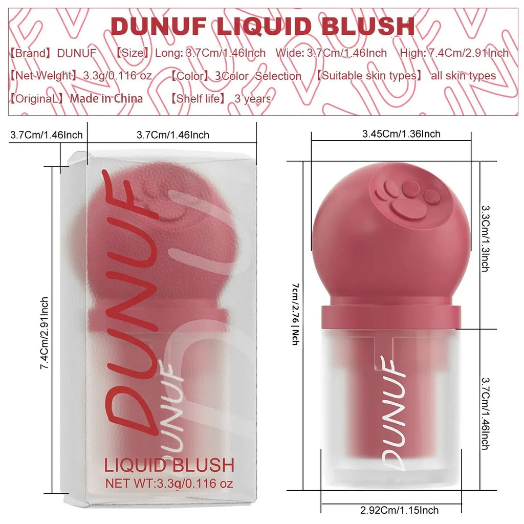 DUNUF Cat Paw Liquid Blush Trio – Buildable & Long-Lasting