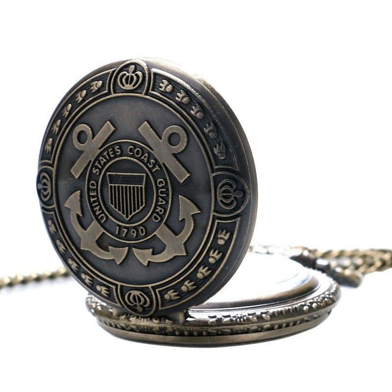 US Coast Guard 1790 Bronze Vintage Pocket Watch | Quartz Pocket Watch Oasis Select