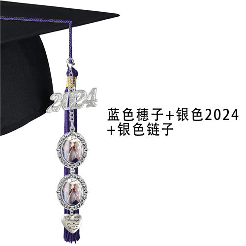 DIY 2024 Graduation Photo Frame with Tassels & Gems Graduation Photo Frame Oasis Select Sapphire Blue