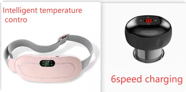 Smart Heating Pad Belt – Warmth & Vibration Massage | USB Heating Massage Belt Oasis Select Pink Set