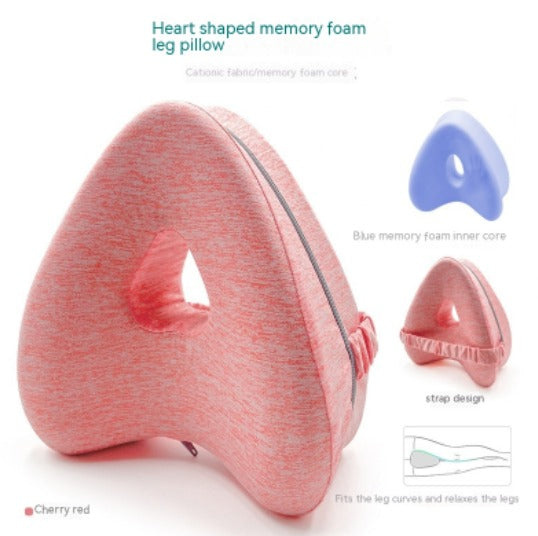 Heart-Shaped Memory Foam Leg Pillow | Better Sleep Support Memory Foam Leg Pillow Oasis Select Heart shaped cherry red 25x23x13cm