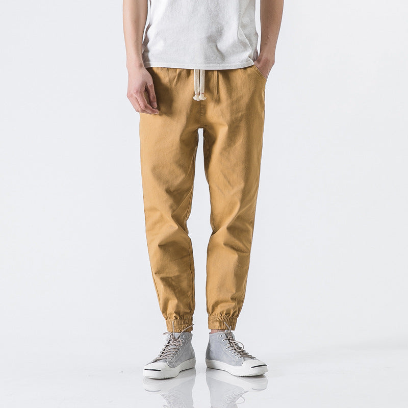 Men's Cotton Casual Pants – Slim Pencil Cut, Sizes M–3XL Men's Casual Pants Oasis Select Khaki XL