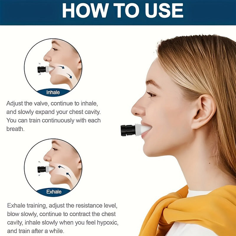 Handheld Breathing Exercise Trainer | Adjustable Resistance Breathing Exercise Trainer Oasis Select