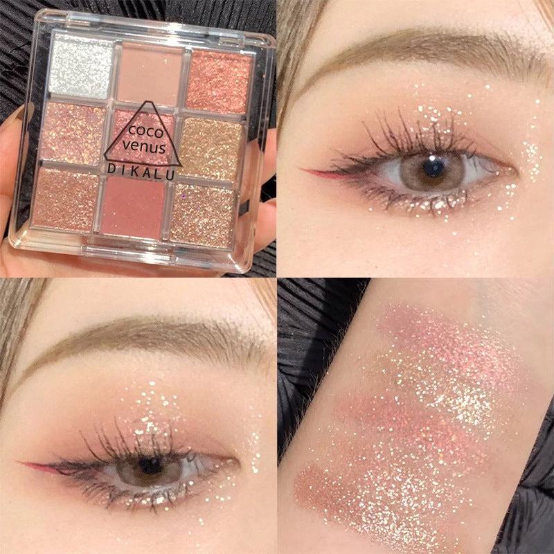 DIKALU Sunset Glow 9-Color Eyeshadow Palette | Matte & Shimmer Eyeshadow Palette Oasis Select