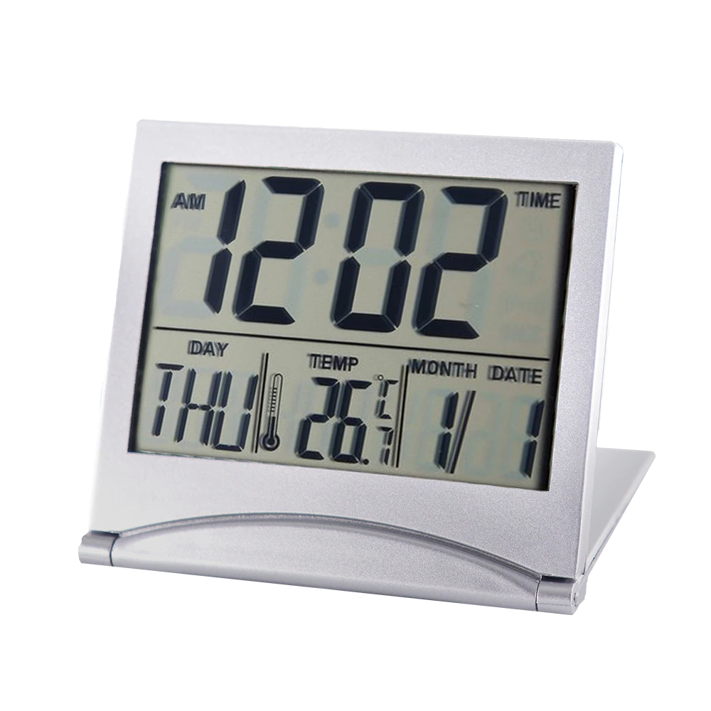 Digital Travel Alarm Clock Foldable LCD Temperature Display Digital Alarm Clock Oasis Select