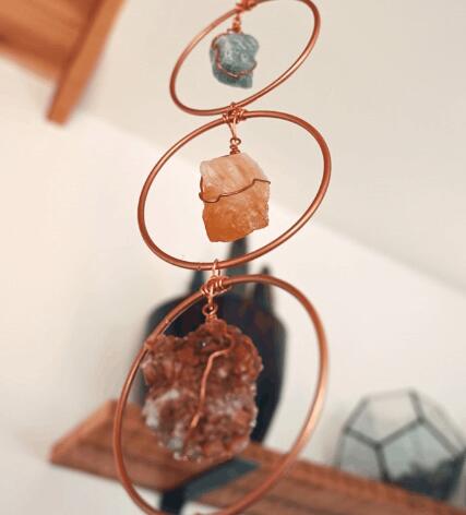 Raw Crystal 7 Gemstone Wall Decor – 70CM Hanging Pendant Crystal Wall Hanging Oasis Select