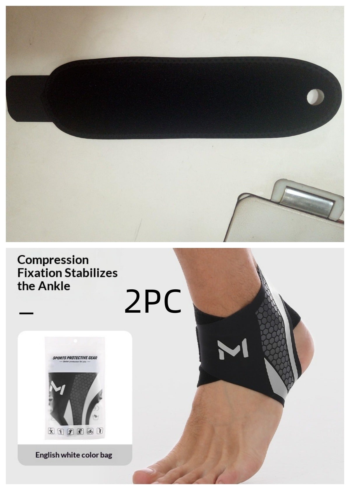 Ankle Compression Sleeve – Unisex Sport & Workout Support Ankle Compression Sleeve Oasis Select Average Size 1PCS Black And Gray Set