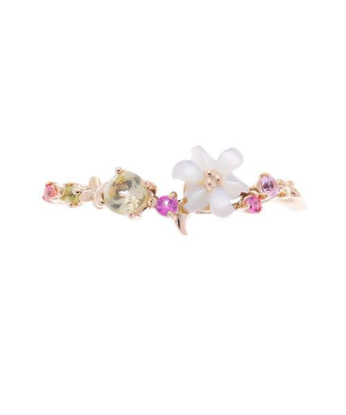 Japanese 925 Silver Rose Gold Natural Shell Flower Ring Silver Ring Oasis Select
