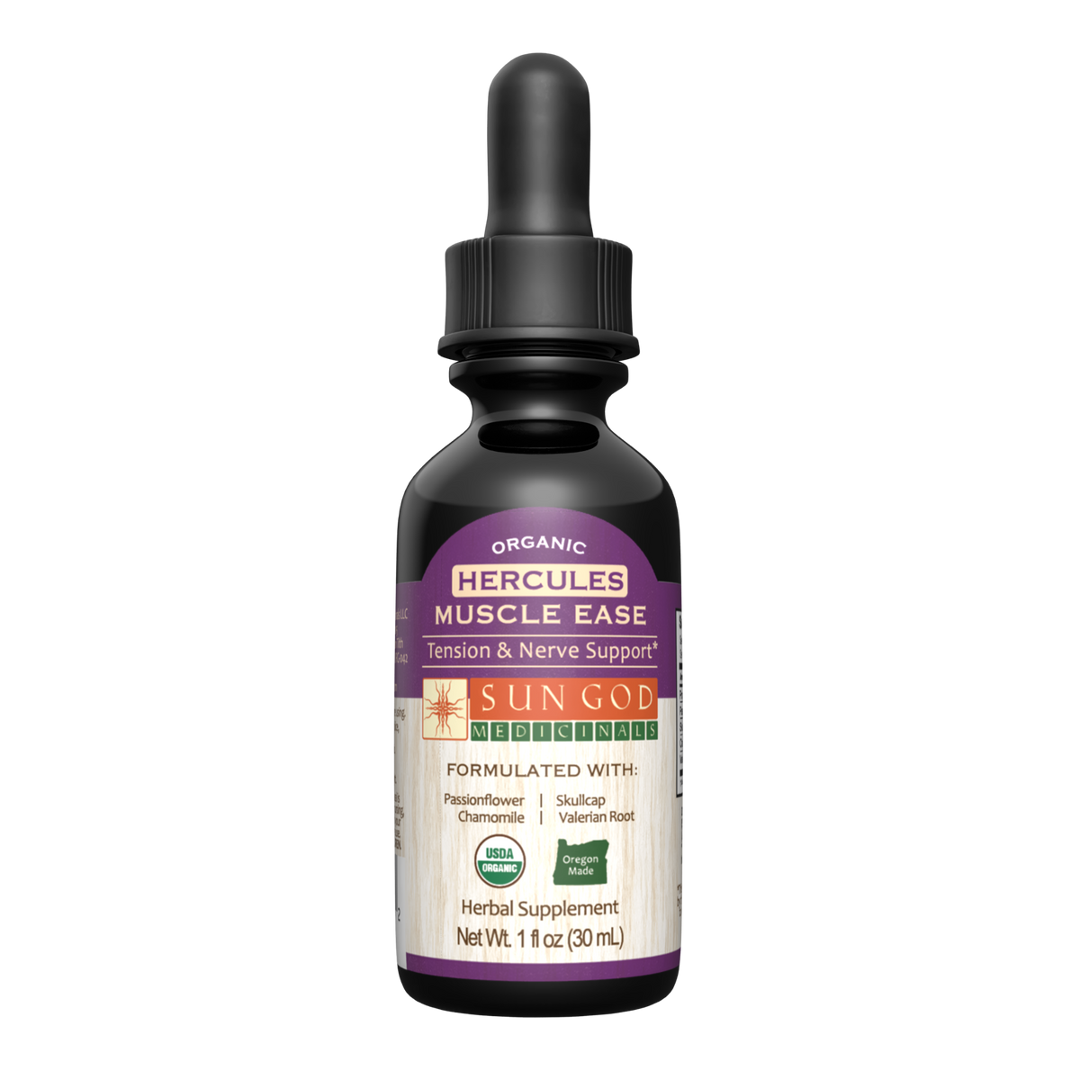Hercules Muscle Ease Organic Herbal Tincture – 4-Herb Blend Herbal Tincture Oasis Select