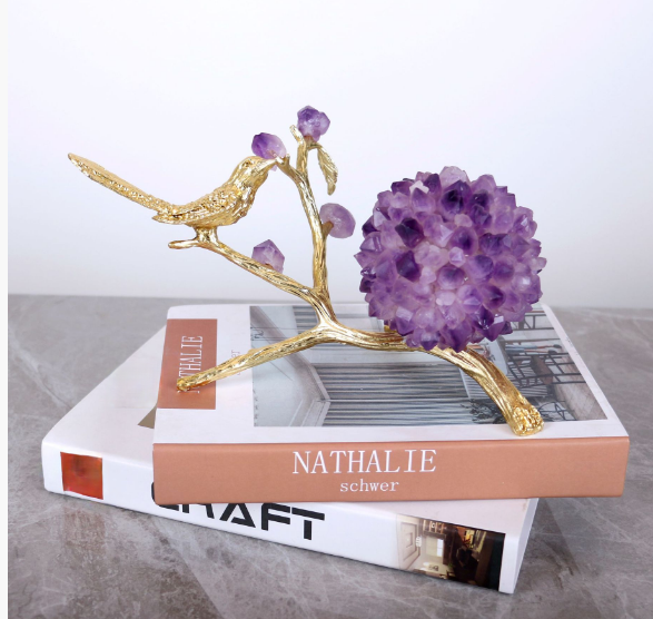 Modern Minimalist Natural Amethyst Sphere – Luxury Décor Decorative Sphere Oasis Select