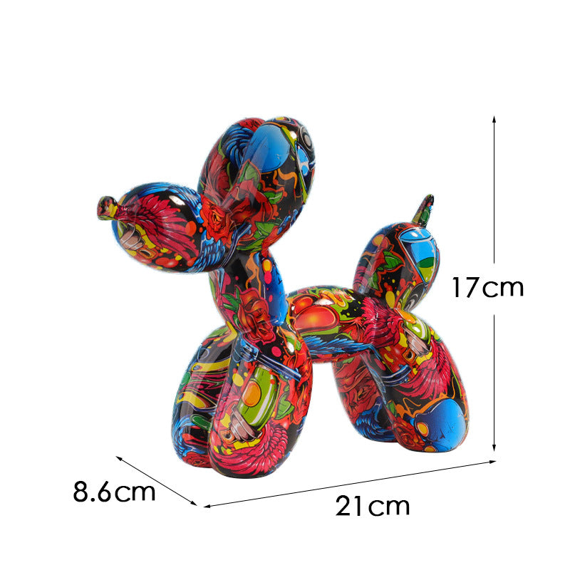 Colorful Balloon Dog Figurine | European Water Transfer Art Decor Decorative Figurine Oasis Select Roses