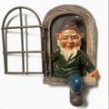 Elf Out The Door Garden Gnome Statue | Tree Hugger Decor Garden Gnome Statue Oasis Select Man