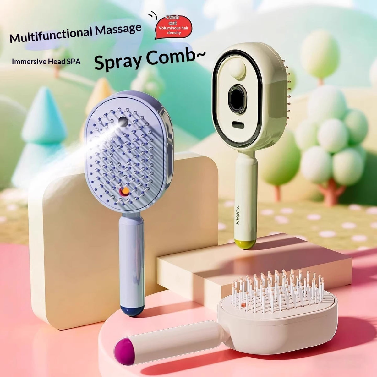 Electric Spray Airbag Massage Comb with Essential Oil Mist Electric Massage Comb Oasis Select