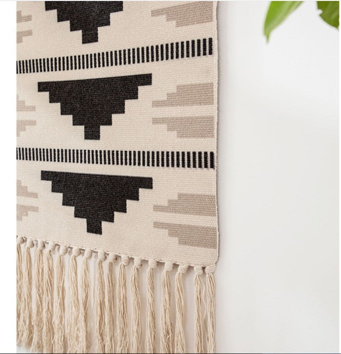 Nordic Woven Tapestry Wall Hanging with Fringe | 50x70cm Decorative Wall Tapestry Oasis Select Style8 50X70