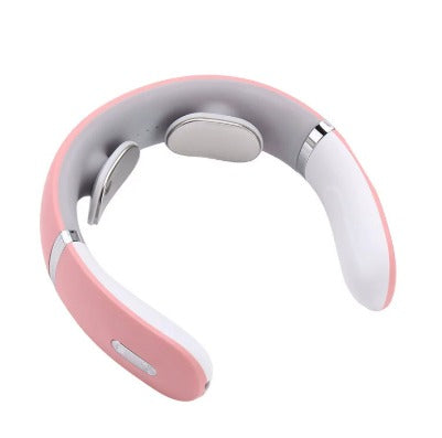 Rechargeable Pulse Neck Massager with Hot Compress | USB Neck Massager Oasis Select Blue - Voice version Average