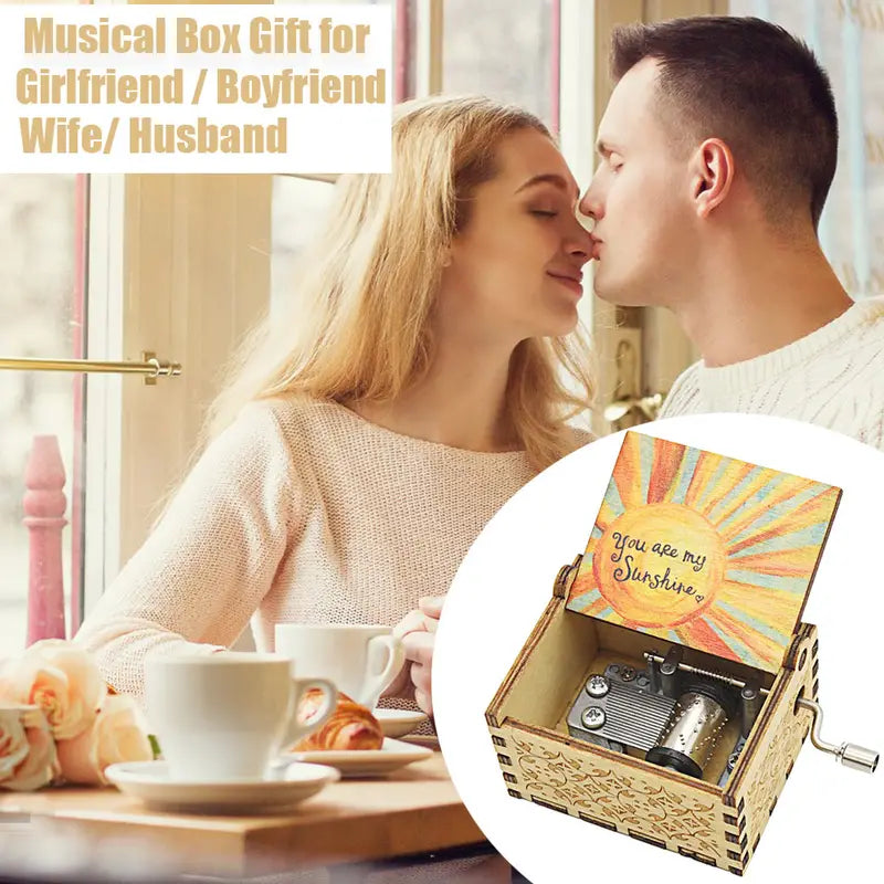 Vintage Laser Engraved Music Box – "You Are My Sunshine" Music Box Oasis Select