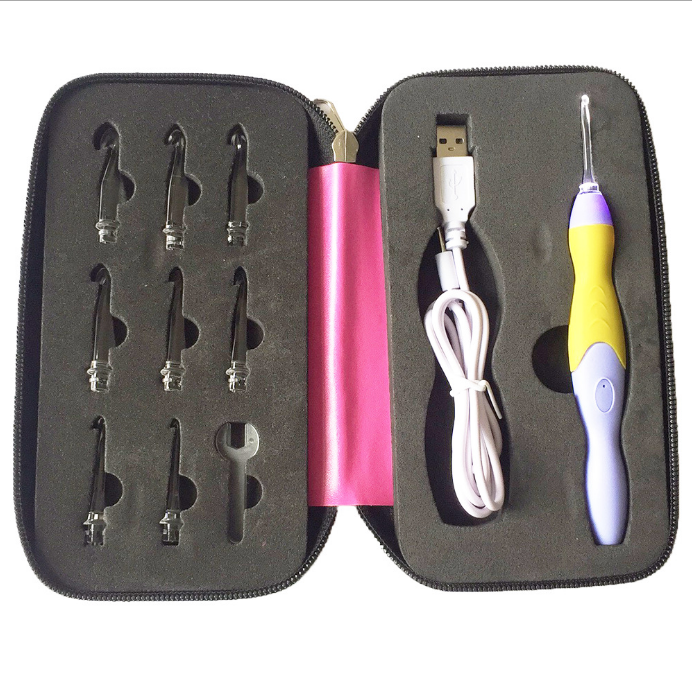 USB Rechargeable Light-Up Crochet Hook Set – 4 Colors Crochet Hook Set Oasis Select