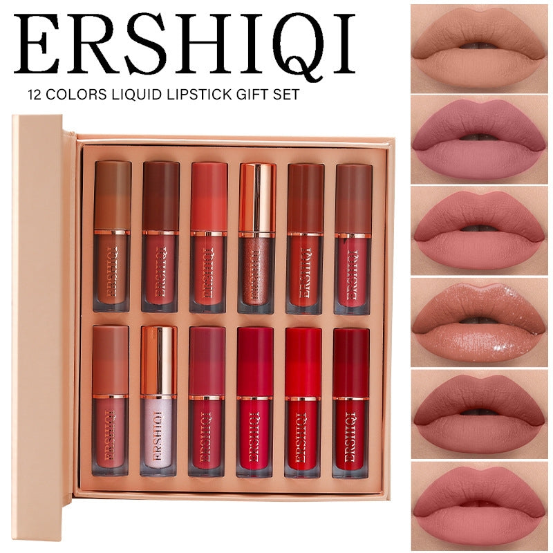 12-Piece Velvet Matte Moisturizing Lipstick Gift Set Lipstick Gift Set Oasis Select