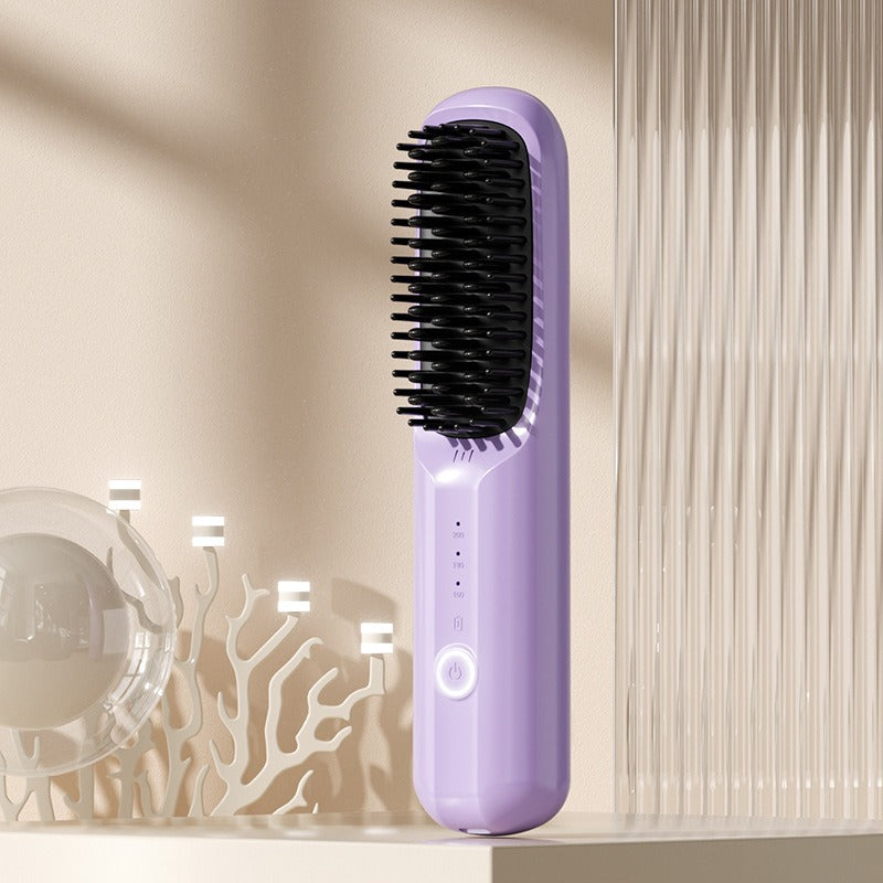 GoBrush PRO Cordless Straightening Brush | Travel Hair Tool Cordless Hair Brush Oasis Select Purple Standard