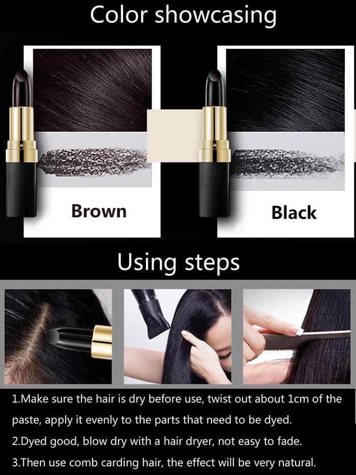 Lai Mei Hair Dye Stick 3.8g – Instant Gray Coverage Hair Dye Stick Oasis Select