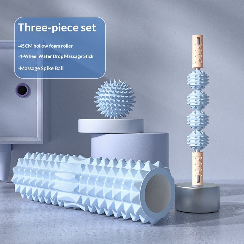 Dual-Zone Foam Roller Set – Massage Stick & Spike Ball Foam Roller Set Oasis Select Blue 45cm Hollow