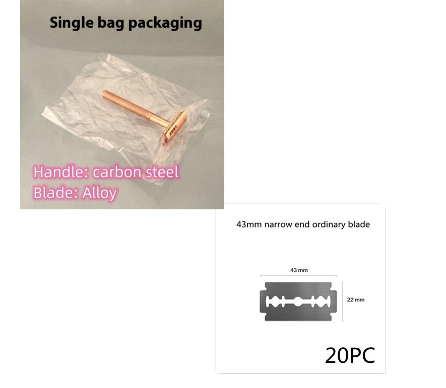 Men's Vintage Metal Safety Razor – Classic Grooming Gift Men's Safety Razor Oasis Select Rose Gold bracket 20PC Blade Standard