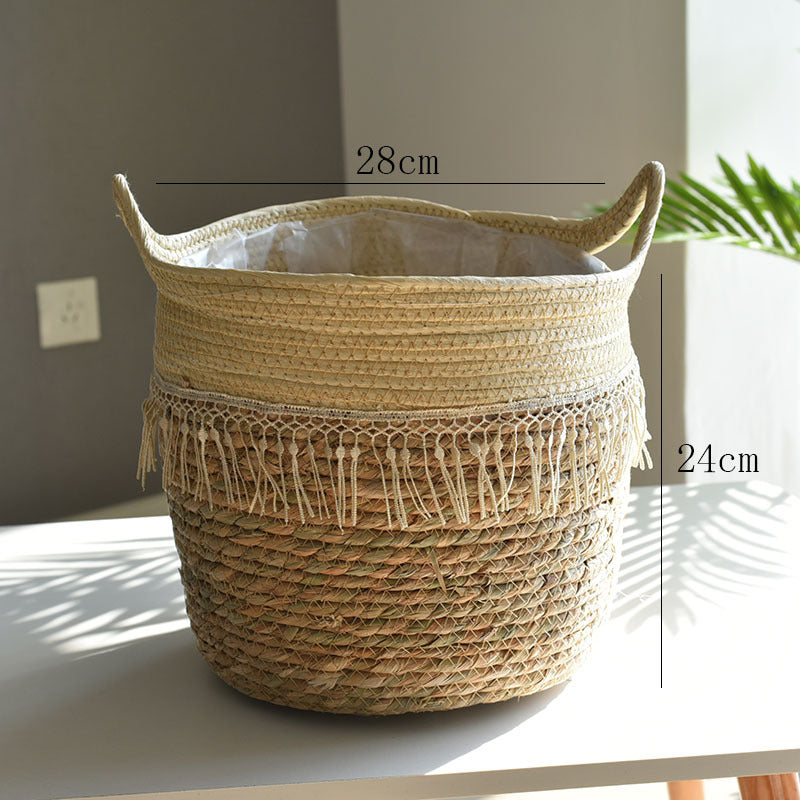 Large Woven Flower Pot Set | Nordic Boho Indoor Planter Woven Indoor Planter Oasis Select