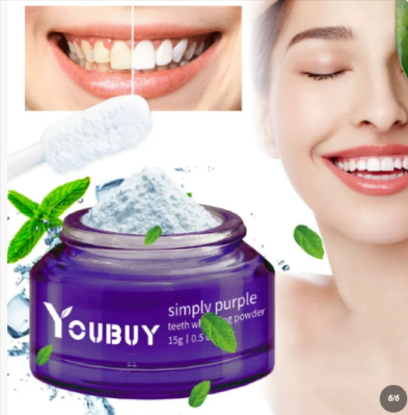 Teeth Whitening Brightening Powder | Daily Oral Care Teeth Whitening Powder Oasis Select Purple