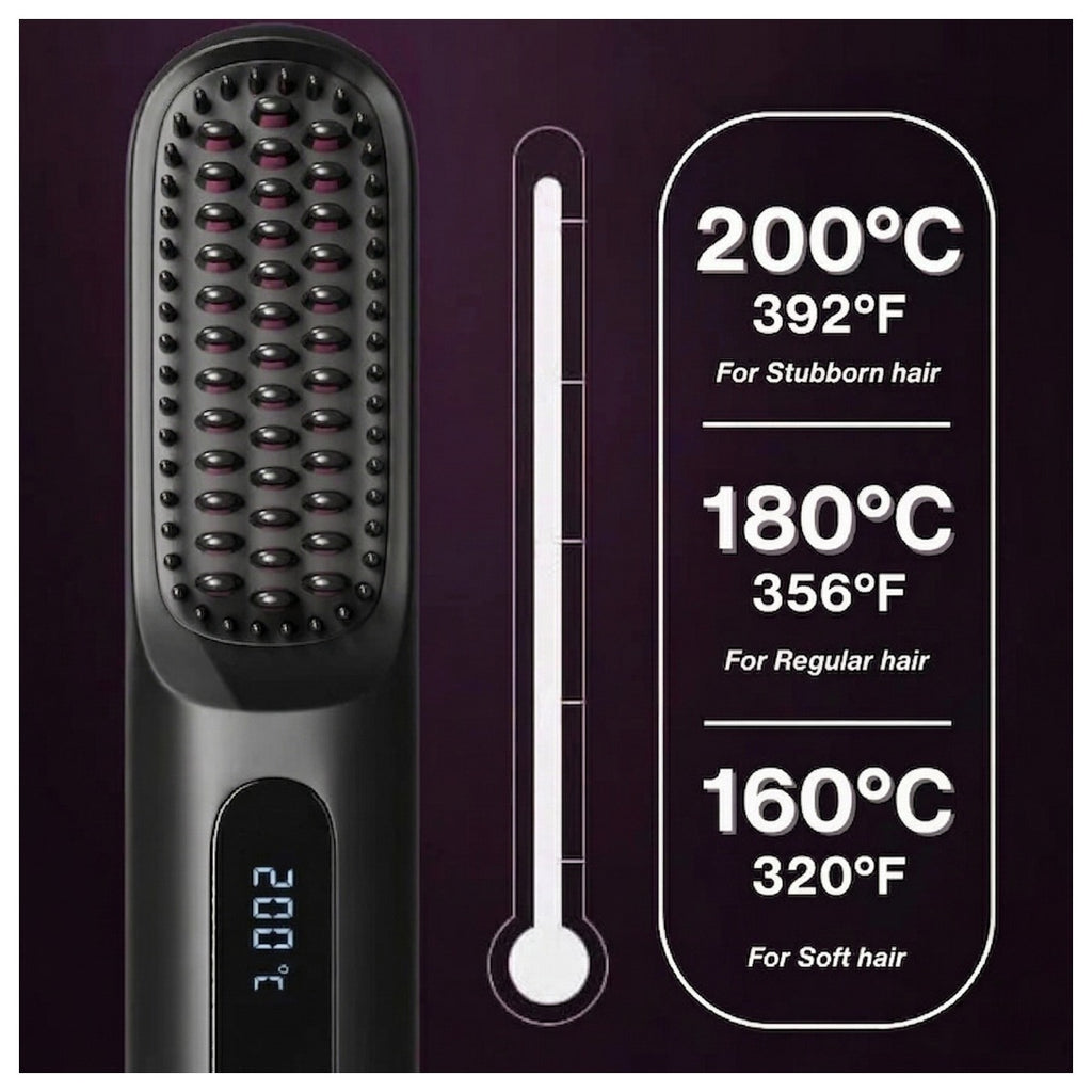 GoBrush PRO Cordless Straightening Brush | Travel Hair Tool Cordless Hair Brush Oasis Select
