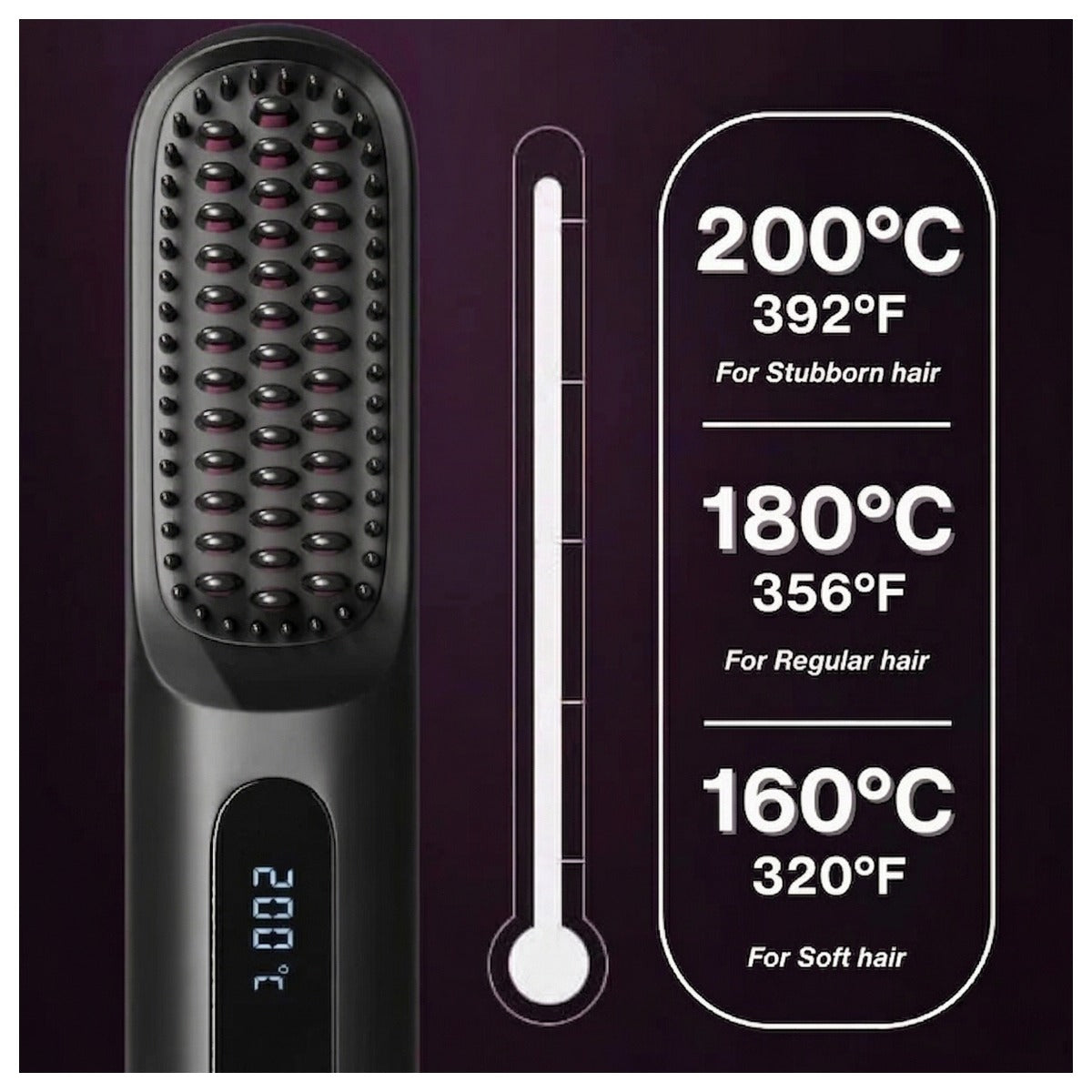 GoBrush PRO Cordless Straightening Brush | Travel Hair Tool Cordless Hair Brush Oasis Select