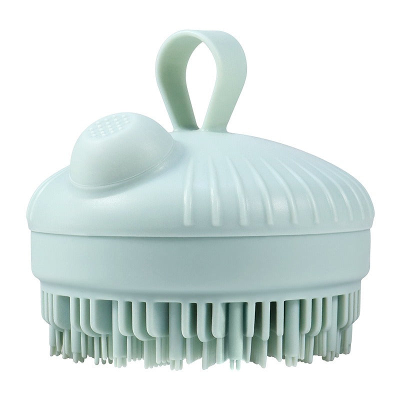 Silicone Scalp Cleansing Shampoo Brush | Massage & Wash Scalp Massage Brush Oasis Select Gray Green Bath Brush