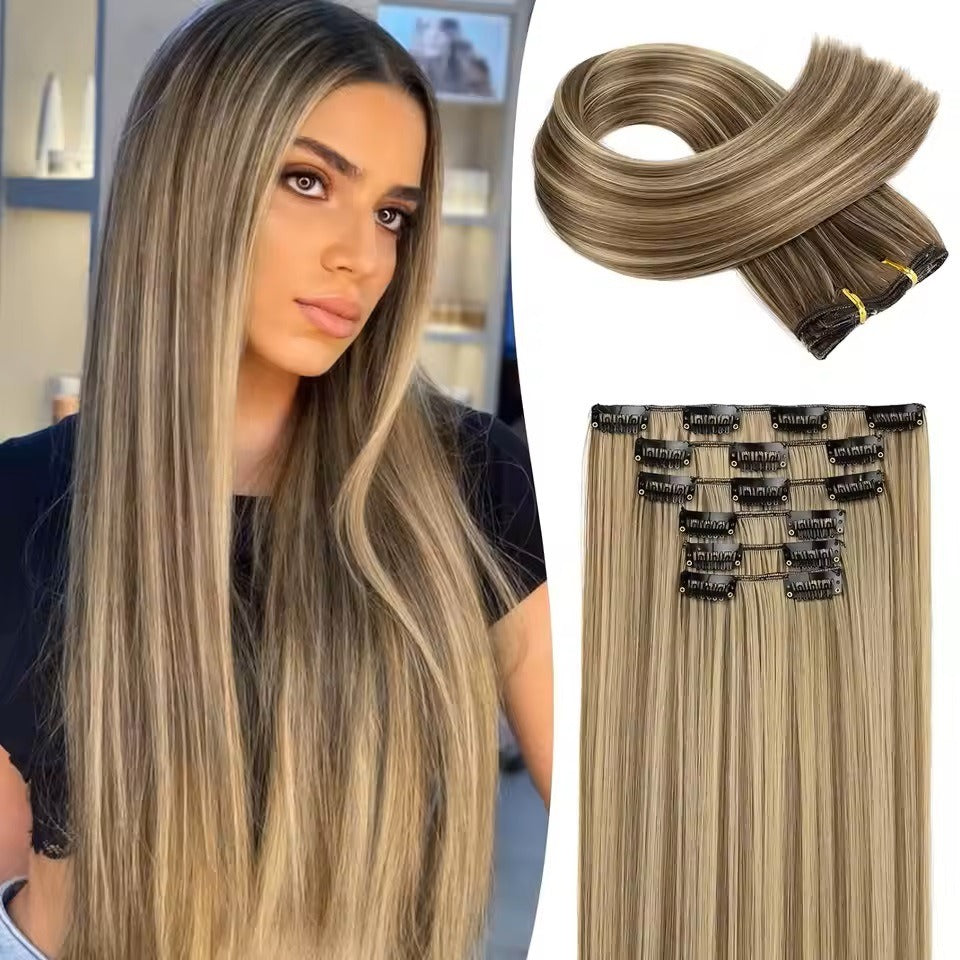 Clip-In Synthetic Hair Extensions 24 Inch | 16 Clips Clip-In Hair Extensions Oasis Select 12H613 Color 24 inch