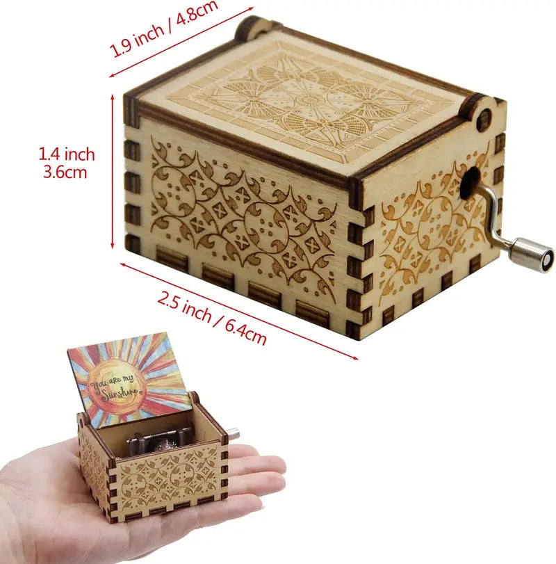 Vintage Laser Engraved Music Box – "You Are My Sunshine" Music Box Oasis Select