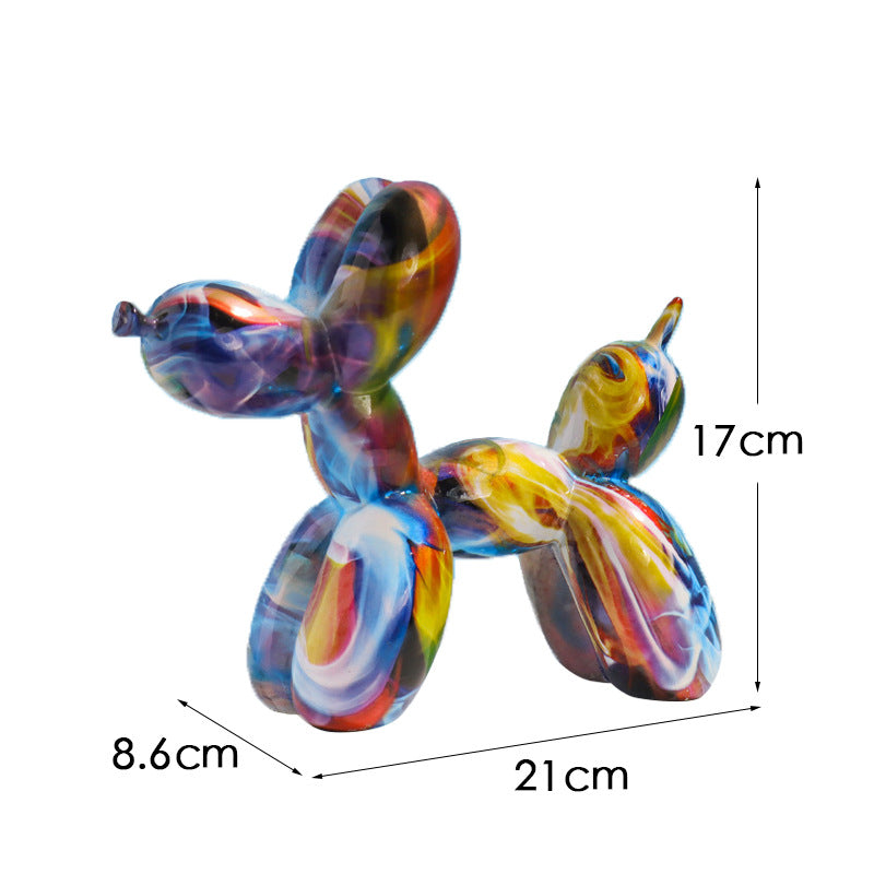 Colorful Balloon Dog Figurine | European Water Transfer Art Decor Decorative Figurine Oasis Select Pearlescent