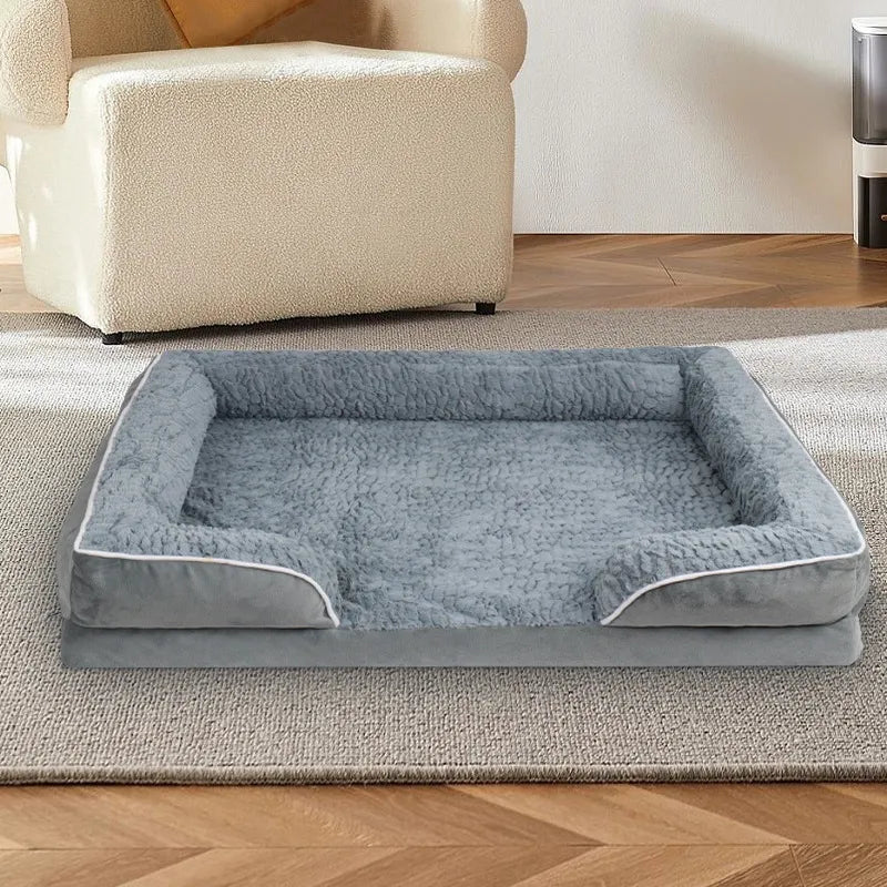 Waterproof Washable Dog Bed | Removable Cover & PP Cotton Waterproof Dog Bed Oasis Select Light Gray 91X69CM