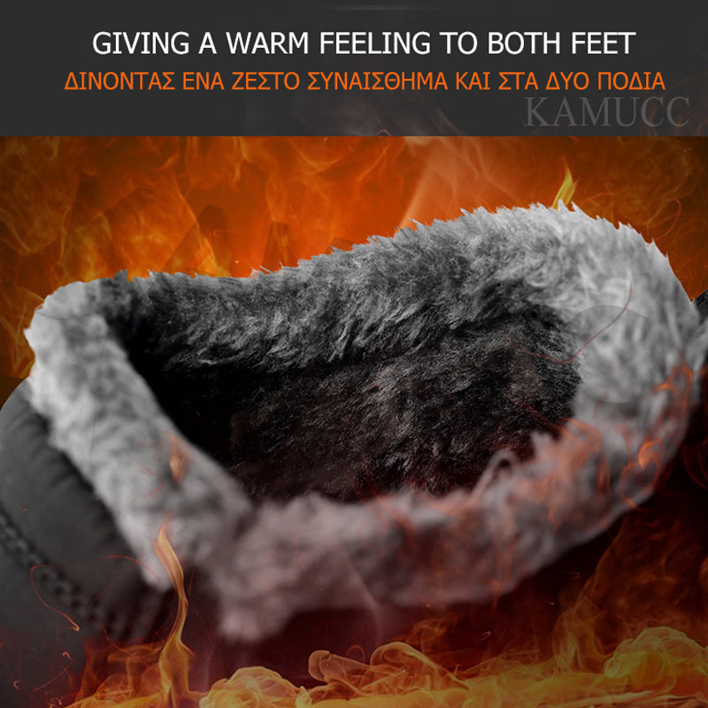 Waterproof Men's Winter Snow Boots – Fleece-Lined Big Size Winter Snow Boots Oasis Select