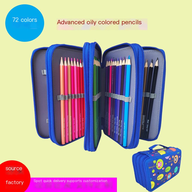 72-Color Premium Oil-Based Colored Pencil Set with Carry Case Colored Pencil Set Oasis Select