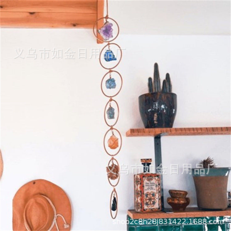 Raw Crystal 7 Gemstone Wall Decor – 70CM Hanging Pendant Crystal Wall Hanging Oasis Select K5 7-color pendant