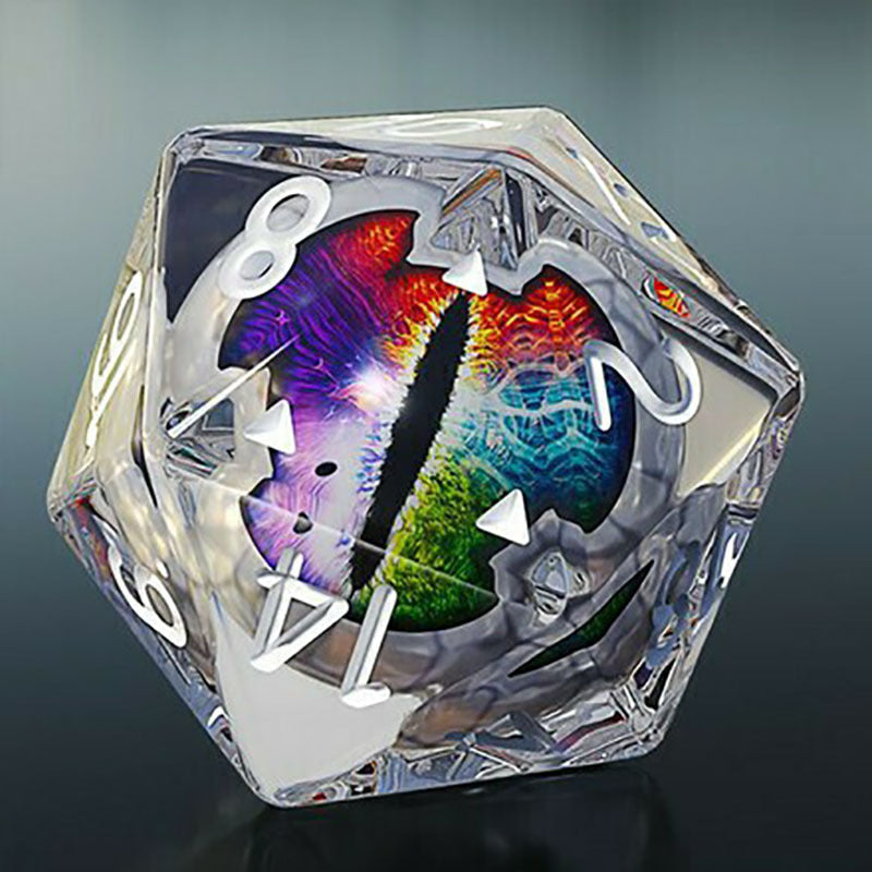 Dragon Eye Crystal Resin Dice Set | Colorful Polyhedral D20 Polyhedral Dice Set Oasis Select