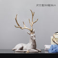 Elegant Resin Deer Figurine | Luxury Home Decor & Gift Decorative Figurine Oasis Select Deer keeps the mind-lying posture-Curry color