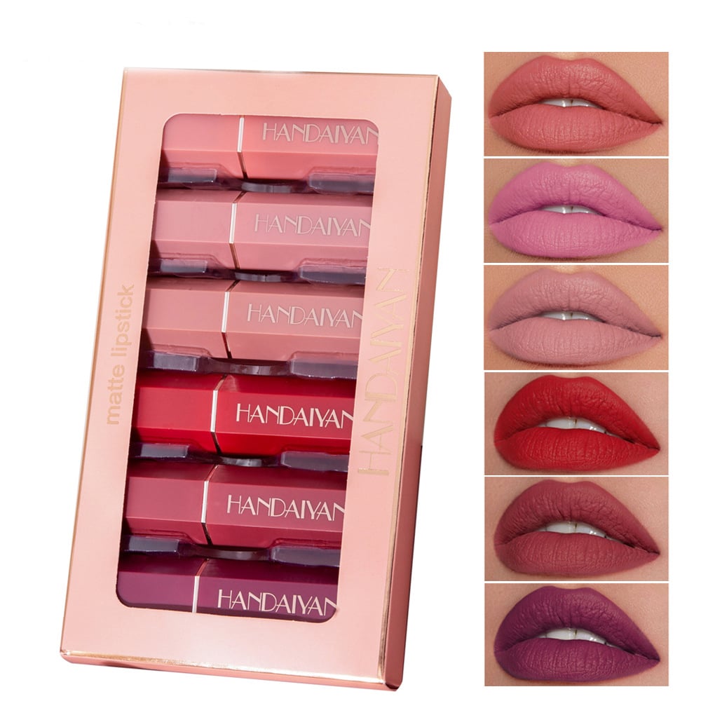 Matte Waterproof Lipstick Gift Set – 6 Long-Lasting Shades Lipstick Gift Set Oasis Select Colorful
