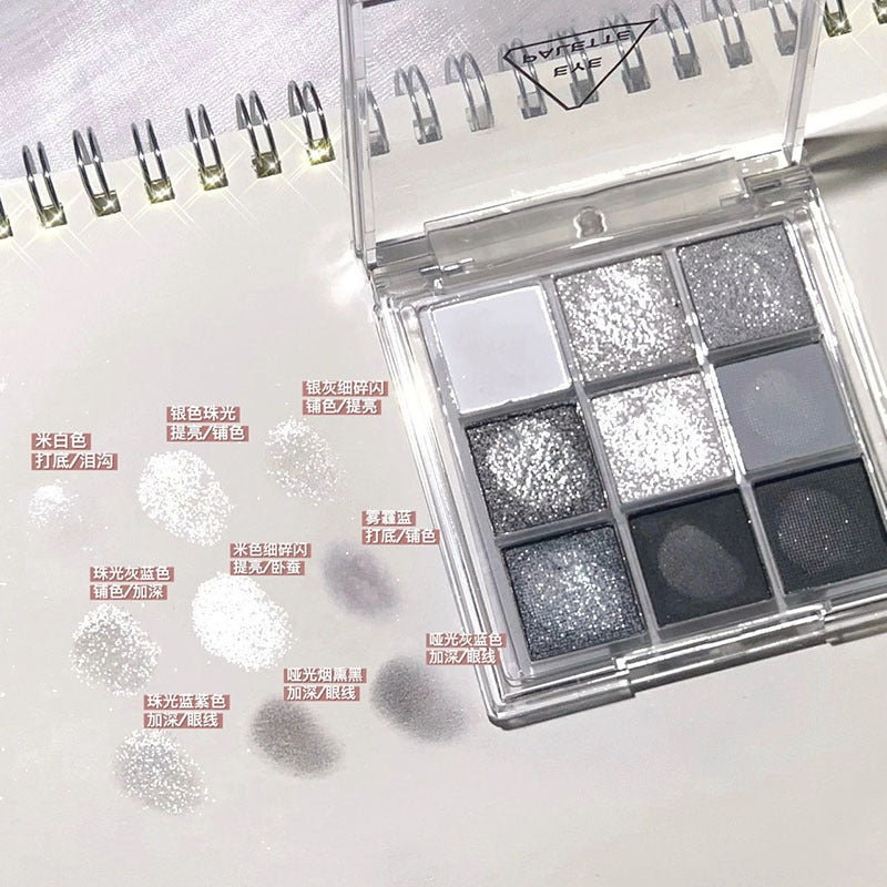 DIKALU Sunset Glow 9-Color Eyeshadow Palette | Matte & Shimmer Eyeshadow Palette Oasis Select 10# Punk Smoked