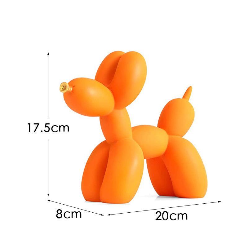 Colorful Balloon Dog Figurine | European Water Transfer Art Decor Decorative Figurine Oasis Select Orange Golden Mouth