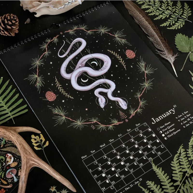 Dark Forest Lunar Animal Calendar – Illustrated Wall Calendar Illustrated Wall Calendar Oasis Select